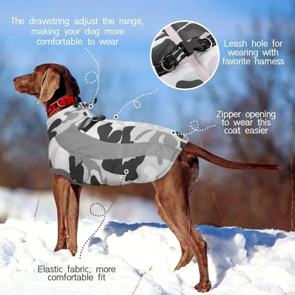 FUAMEY Dog Winter Jackets for Large Dogs